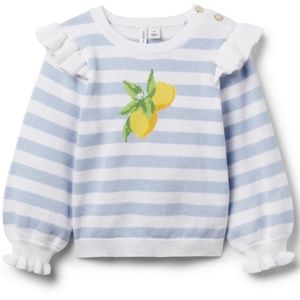 Janie & Jack Lemon Sweater & Yellow Pants outfit 6-12 months